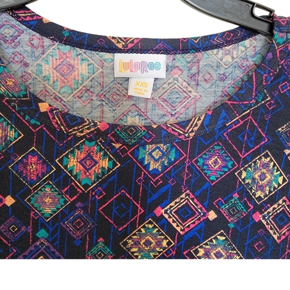 Lula Roe Carly Dress Size XXSmall. Geometric Print. New With Tags. - Picture 3 of 5